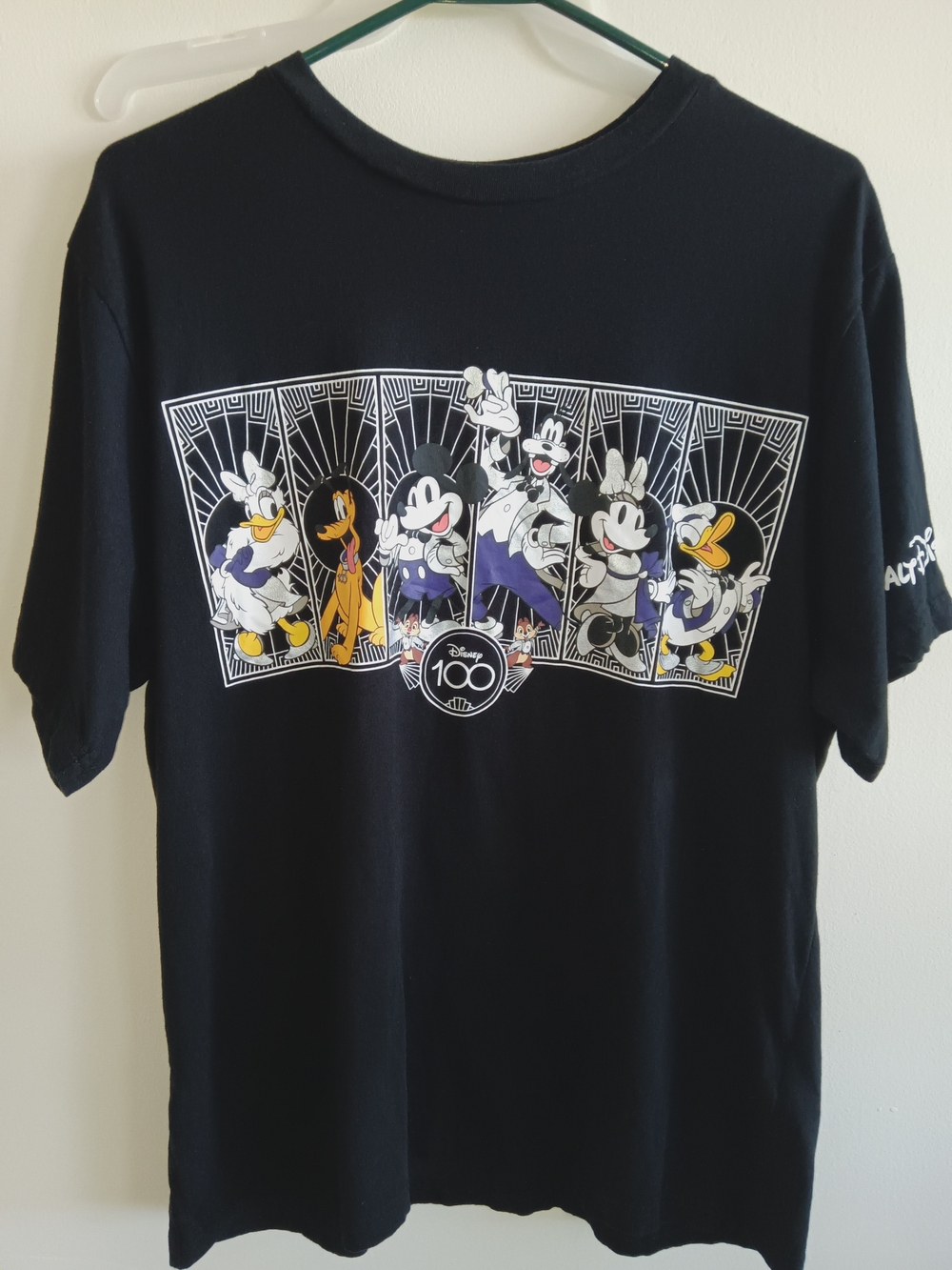 Disney 100 Black Graphic Men's T-Shirt featuring Classic Characters
